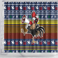 Chicken It Twice Christmas Shower Curtain Xmas Holiday Patterns - Wonder Print Shop