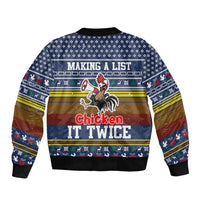 Chicken It Twice Christmas Sleeve Zip Bomber Jacket Xmas Holiday Patterns - Wonder Print Shop