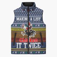 Chicken It Twice Christmas Sleeveless Puffer Jacket Xmas Holiday Patterns - Wonder Print Shop