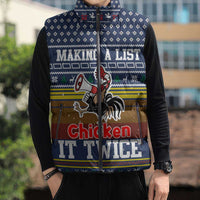 Chicken It Twice Christmas Sleeveless Puffer Jacket Xmas Holiday Patterns - Wonder Print Shop