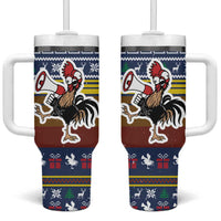 Chicken It Twice Christmas Tumbler With Handle Xmas Holiday Patterns - Wonder Print Shop