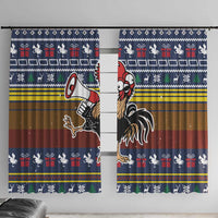 Chicken It Twice Christmas Window Curtain Xmas Holiday Patterns - Wonder Print Shop