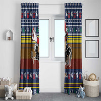 Chicken It Twice Christmas Window Curtain Xmas Holiday Patterns - Wonder Print Shop