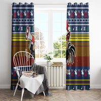 Chicken It Twice Christmas Window Curtain Xmas Holiday Patterns - Wonder Print Shop