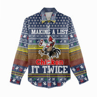 Chicken It Twice Christmas Women Casual Shirt Xmas Holiday Patterns - Wonder Print Shop