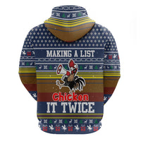 Chicken It Twice Christmas Zip Hoodie Xmas Holiday Patterns - Wonder Print Shop