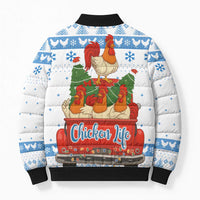 Chicken Life Christmas Bomber Puffer Jacket Xmas Holiday Patterns - Wonder Print Shop