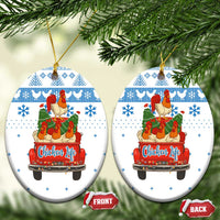 Chicken Life Christmas Ceramic Ornament Xmas Holiday Patterns - Wonder Print Shop