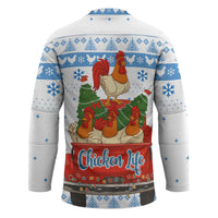 Chicken Life Christmas Hockey Jersey Xmas Holiday Patterns - Wonder Print Shop