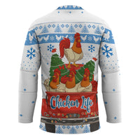 Chicken Life Christmas Hockey Jersey Xmas Holiday Patterns - Wonder Print Shop