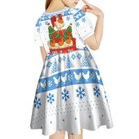 Chicken Life Christmas Kid Short Sleeve Dress Xmas Holiday Patterns - Wonder Print Shop