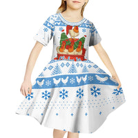 Chicken Life Christmas Kid Short Sleeve Dress Xmas Holiday Patterns - Wonder Print Shop