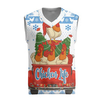 Chicken Life Christmas Knitted V-Neck Vest Xmas Holiday Patterns - Wonder Print Shop