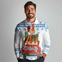 Chicken Life Christmas Long Sleeve Polo Shirt Xmas Holiday Patterns - Wonder Print Shop