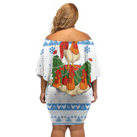 Chicken Life Christmas Off Shoulder Short Dress Xmas Holiday Patterns - Wonder Print Shop