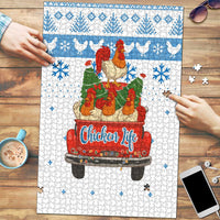 Chicken Life Christmas Puzzle Xmas Holiday Patterns - Wonder Print Shop