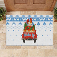 Chicken Life Christmas Rubber Doormat Xmas Holiday Patterns - Wonder Print Shop