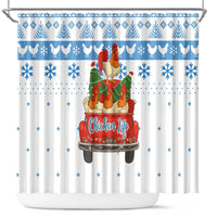 Chicken Life Christmas Shower Curtain Xmas Holiday Patterns - Wonder Print Shop