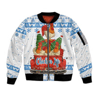 Chicken Life Christmas Sleeve Zip Bomber Jacket Xmas Holiday Patterns - Wonder Print Shop