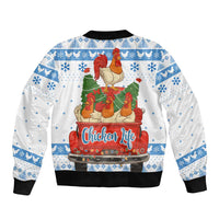 Chicken Life Christmas Sleeve Zip Bomber Jacket Xmas Holiday Patterns - Wonder Print Shop