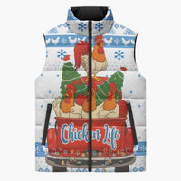 Chicken Life Christmas Sleeveless Puffer Jacket Xmas Holiday Patterns - Wonder Print Shop