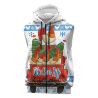 Chicken Life Christmas Sleeveless Zip Hoodie Xmas Holiday Patterns - Wonder Print Shop