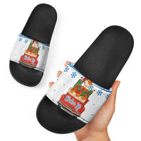 Chicken Life Christmas Slide Sandals Xmas Holiday Patterns - Wonder Print Shop