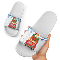 Chicken Life Christmas Slide Sandals Xmas Holiday Patterns - Wonder Print Shop