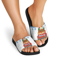 Chicken Life Christmas Slide Sandals Xmas Holiday Patterns - Wonder Print Shop