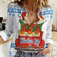 Chicken Life Christmas Women Casual Shirt Xmas Holiday Patterns - Wonder Print Shop