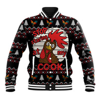Chicken Stop Christmas Baseball Jacket Xmas Holiday Patterns - Wonder Print Shop