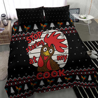 Chicken Stop Christmas Bedding Set Xmas Holiday Patterns - Wonder Print Shop