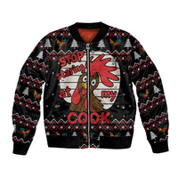 Chicken Stop Christmas Bomber Jacket Xmas Holiday Patterns - Wonder Print Shop