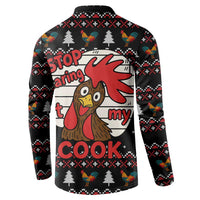 Chicken Stop Christmas Button Sweatshirt Xmas Holiday Patterns - Wonder Print Shop