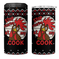 Chicken Stop Christmas 4 in 1 Can Cooler Tumbler Xmas Holiday Patterns - Wonder Print Shop