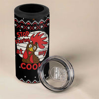 Chicken Stop Christmas 4 in 1 Can Cooler Tumbler Xmas Holiday Patterns - Wonder Print Shop