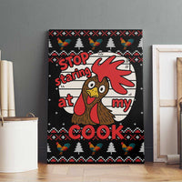 Chicken Stop Christmas Canvas Wall Art Xmas Holiday Patterns - Wonder Print Shop