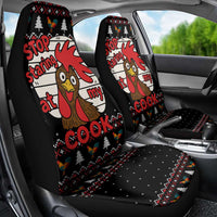Chicken Stop Christmas Car Seat Cover Xmas Holiday Patterns - Wonder Print Shop