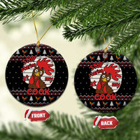 Chicken Stop Christmas Ceramic Ornament Xmas Holiday Patterns - Wonder Print Shop