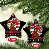 Chicken Stop Christmas Ceramic Ornament Xmas Holiday Patterns - Wonder Print Shop