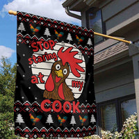 Chicken Stop Christmas Garden Flag Xmas Holiday Patterns - Wonder Print Shop