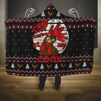 Chicken Stop Christmas Hooded Blanket Xmas Holiday Patterns - Wonder Print Shop