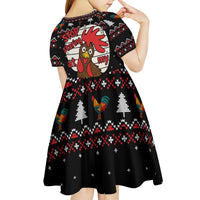 Chicken Stop Christmas Kid Short Sleeve Dress Xmas Holiday Patterns - Wonder Print Shop