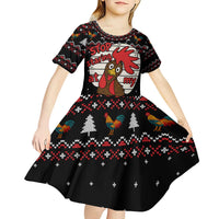 Chicken Stop Christmas Kid Short Sleeve Dress Xmas Holiday Patterns - Wonder Print Shop