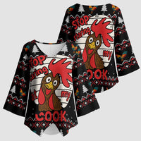 Chicken Stop Christmas Kimono Sleeve Blouse Xmas Holiday Patterns - Wonder Print Shop