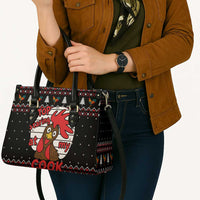 Chicken Stop Christmas Leather Bag Xmas Holiday Patterns - Wonder Print Shop