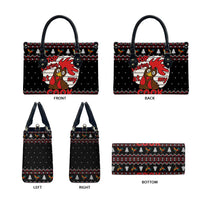 Chicken Stop Christmas Leather Bag Xmas Holiday Patterns - Wonder Print Shop