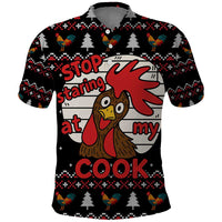Chicken Stop Christmas Polo Shirt Xmas Holiday Patterns - Wonder Print Shop