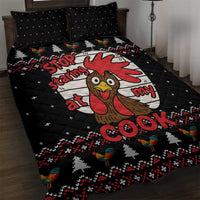 Chicken Stop Christmas Quilt Bed Set Xmas Holiday Patterns - Wonder Print Shop