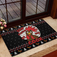Chicken Stop Christmas Rubber Doormat Xmas Holiday Patterns - Wonder Print Shop